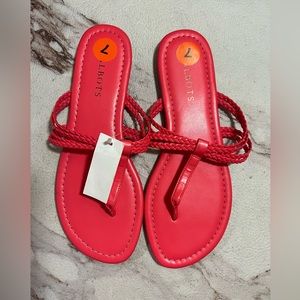 Talbots Thong Sandal Orange Flat Size 7 Braided